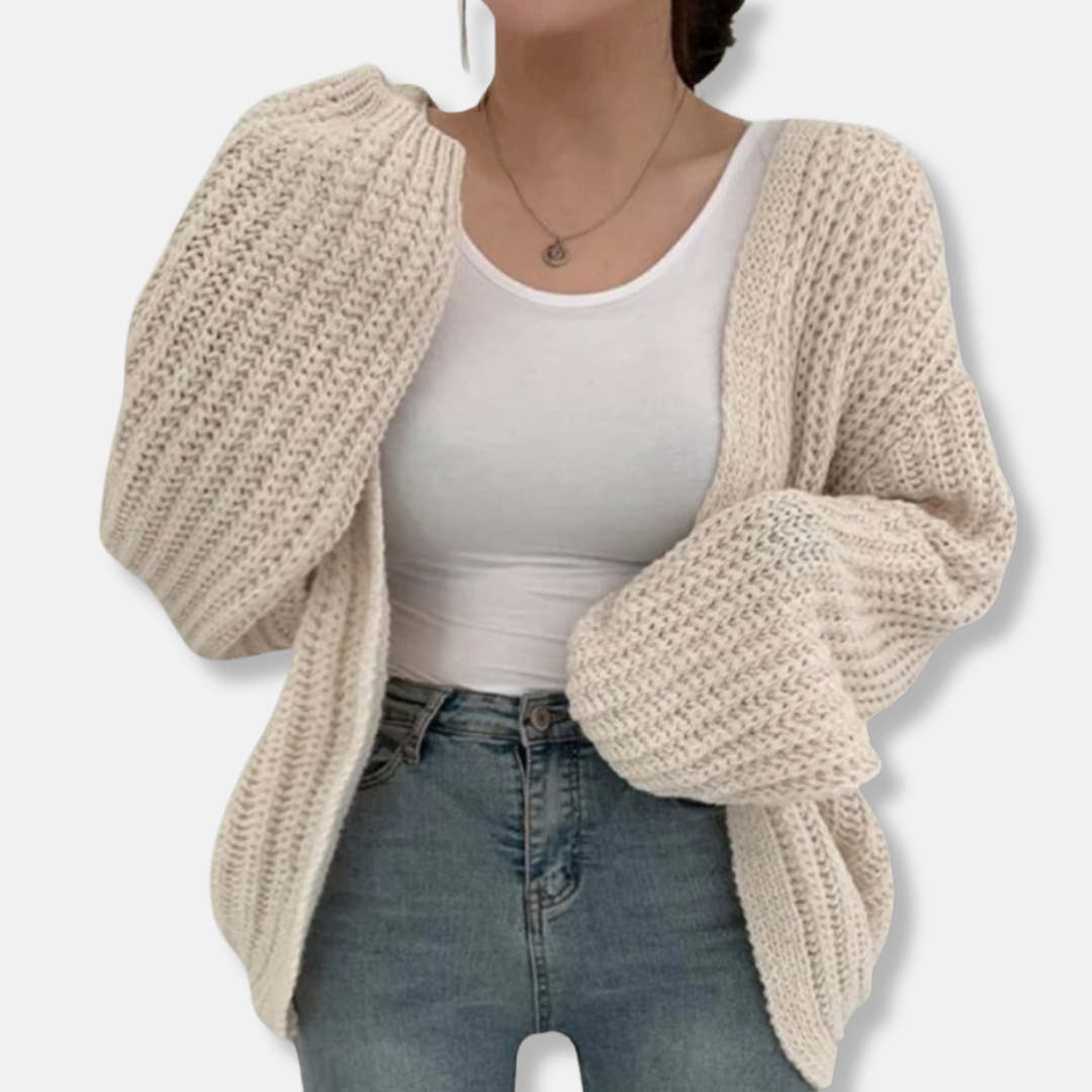 VogeLuxe | Women’s Chunky Balloon Sleeve Cardigan 1