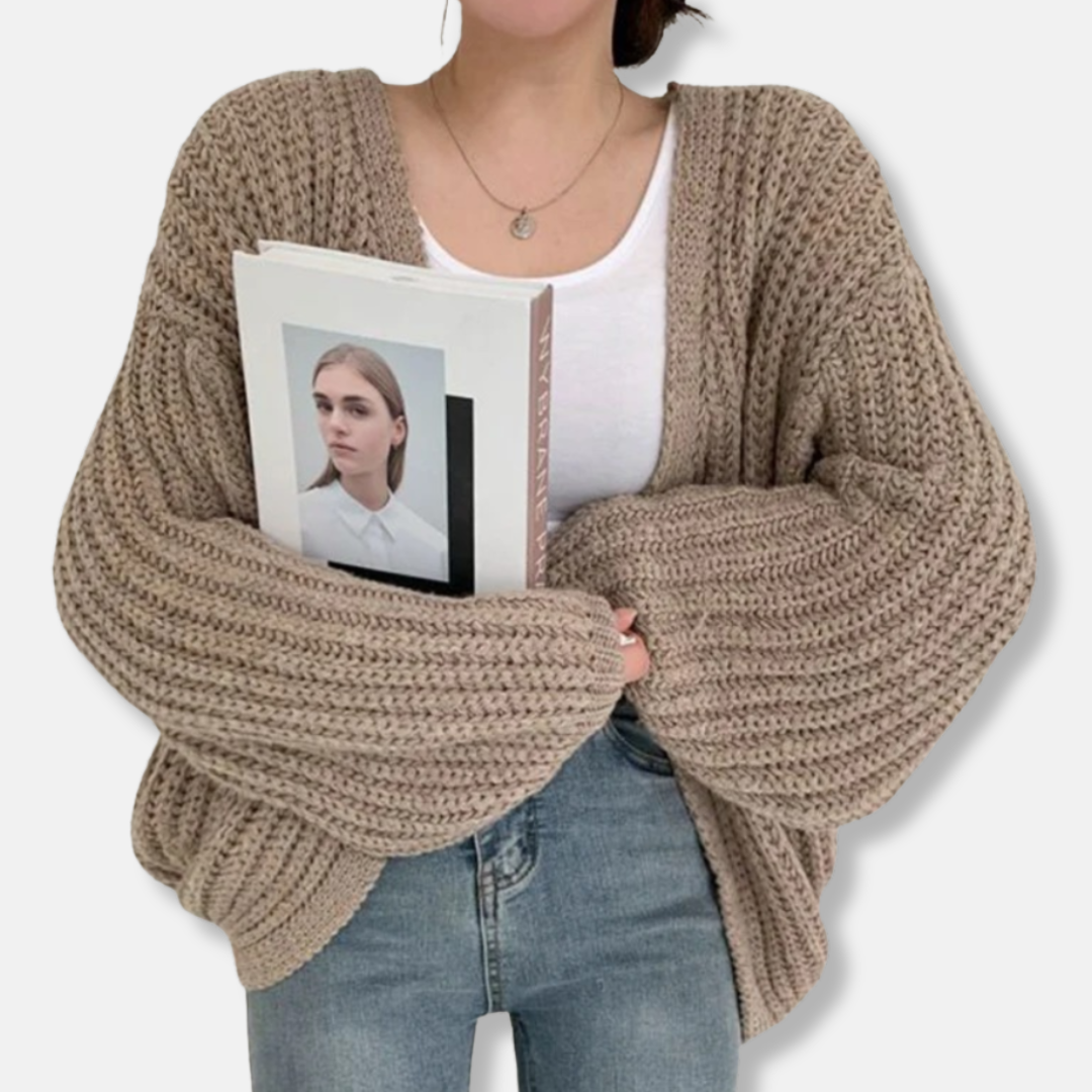 VogeLuxe | Women’s Chunky Balloon Sleeve Cardigan 3