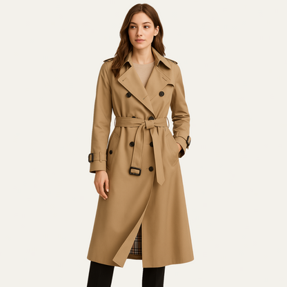VogeLuxe | Women’s Classic Belted Trench Coat 1