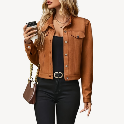 VogeLuxe | Women’s Classic Cropped Denim Jacket 2