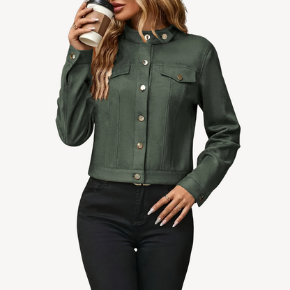 VogeLuxe | Women’s Classic Cropped Denim Jacket 4