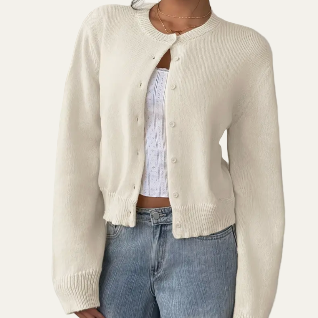 VogeLuxe | Women’s Classic Cropped Knit Cardigan 1