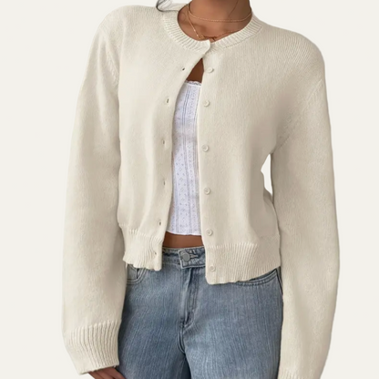 VogeLuxe | Women’s Classic Cropped Knit Cardigan 1