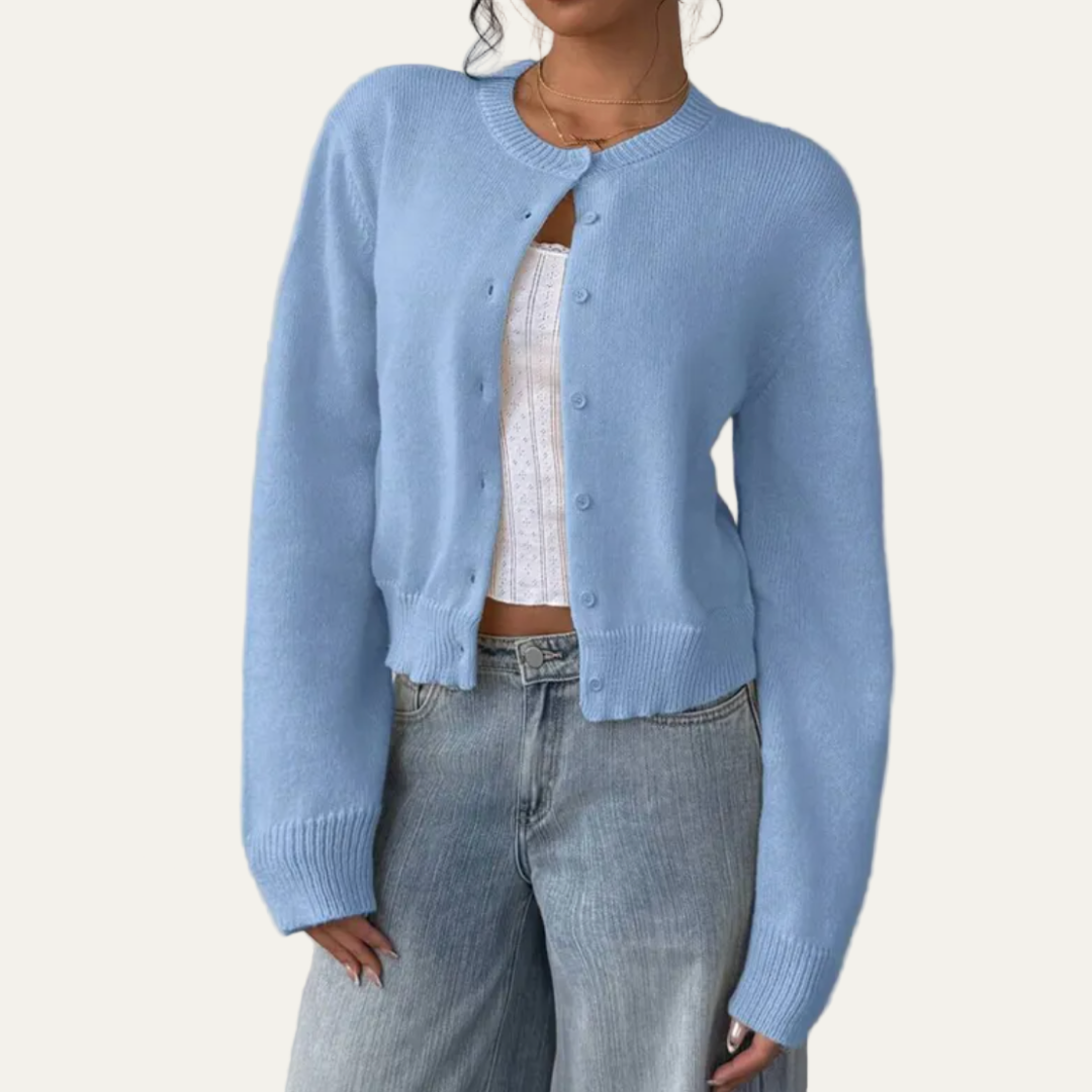 VogeLuxe | Women’s Classic Cropped Knit Cardigan 10