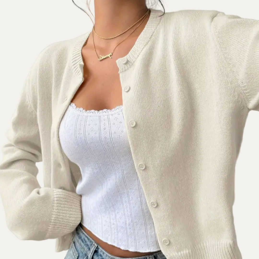 VogeLuxe | Women’s Classic Cropped Knit Cardigan 2