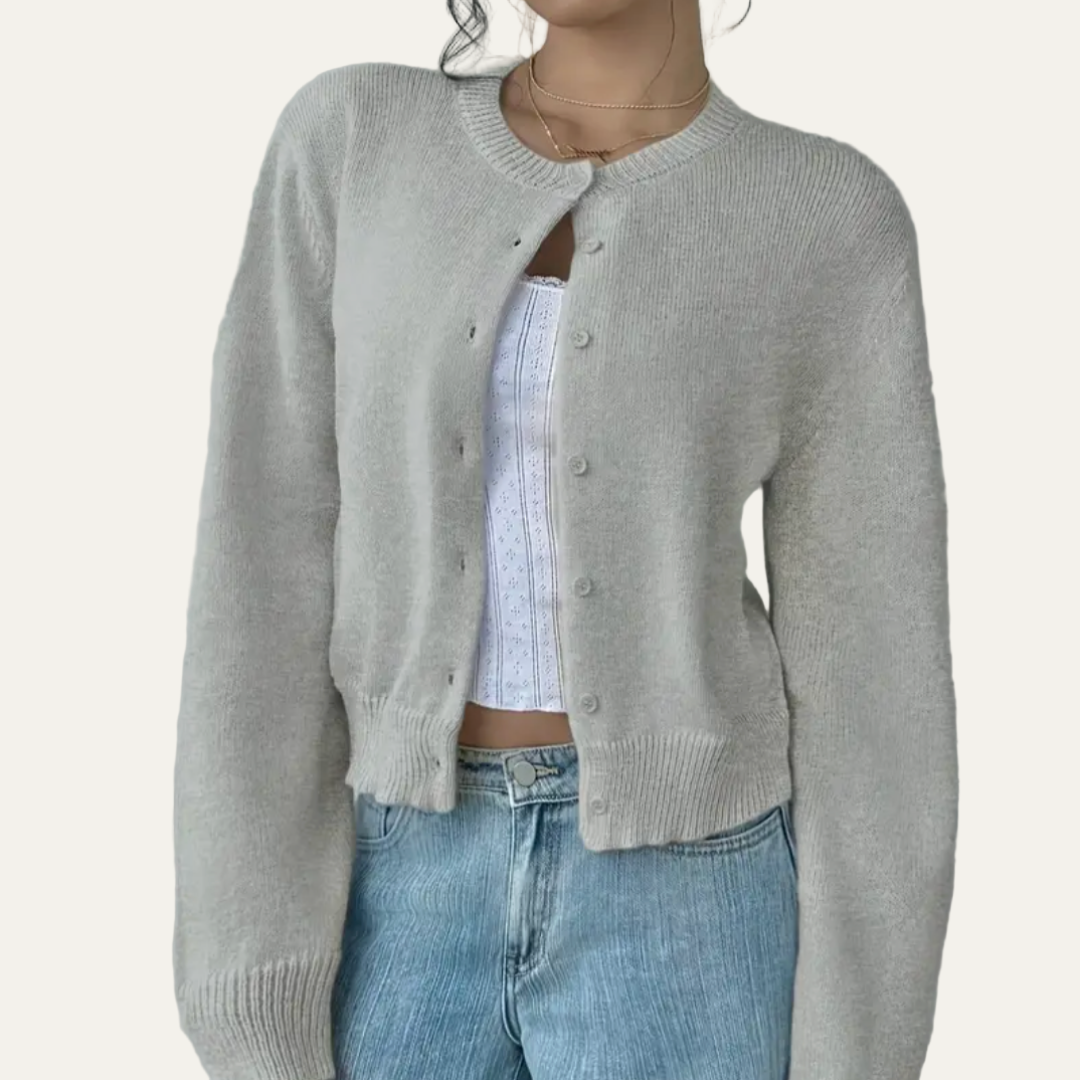 VogeLuxe | Women’s Classic Cropped Knit Cardigan 5