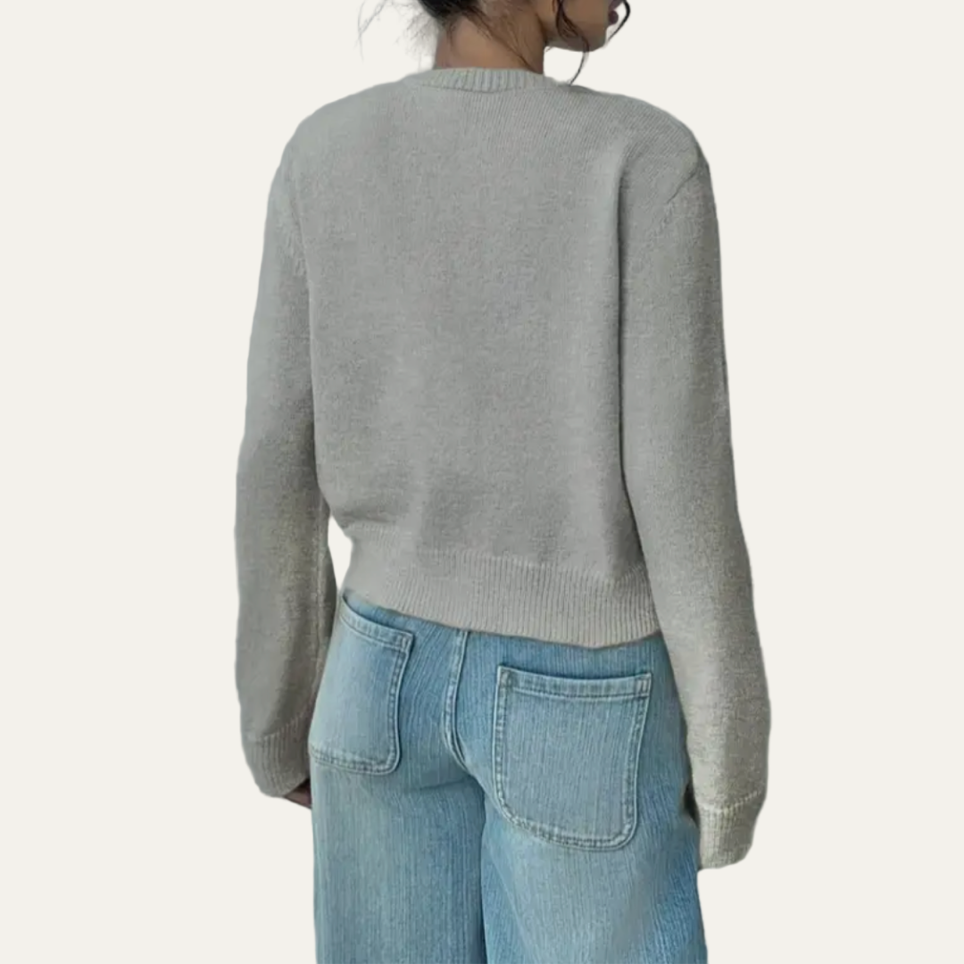 VogeLuxe | Women’s Classic Cropped Knit Cardigan 7