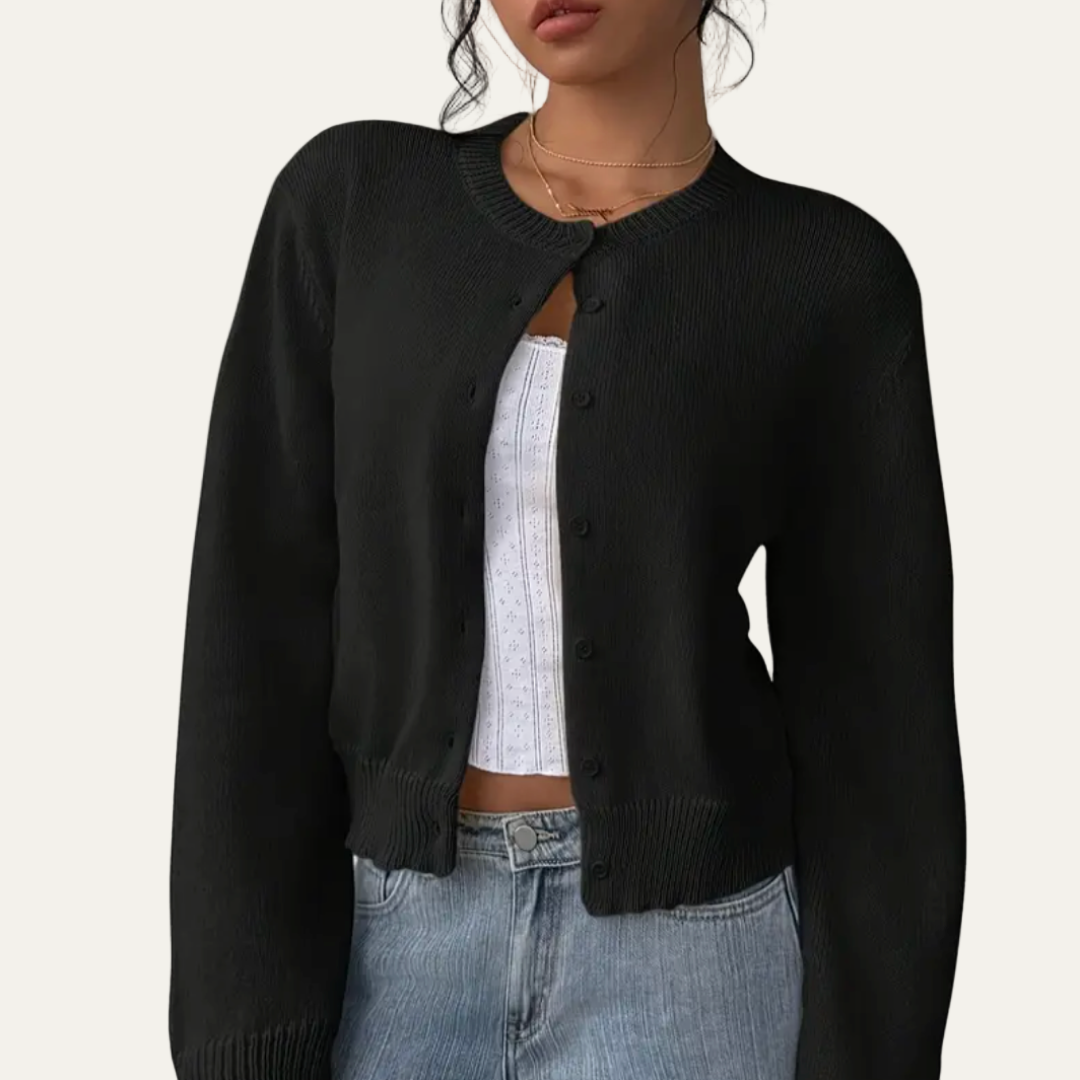 VogeLuxe | Women’s Classic Cropped Knit Cardigan 8