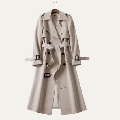VogeLuxe | Women’s Classic Double-Breasted Trench Coat 4