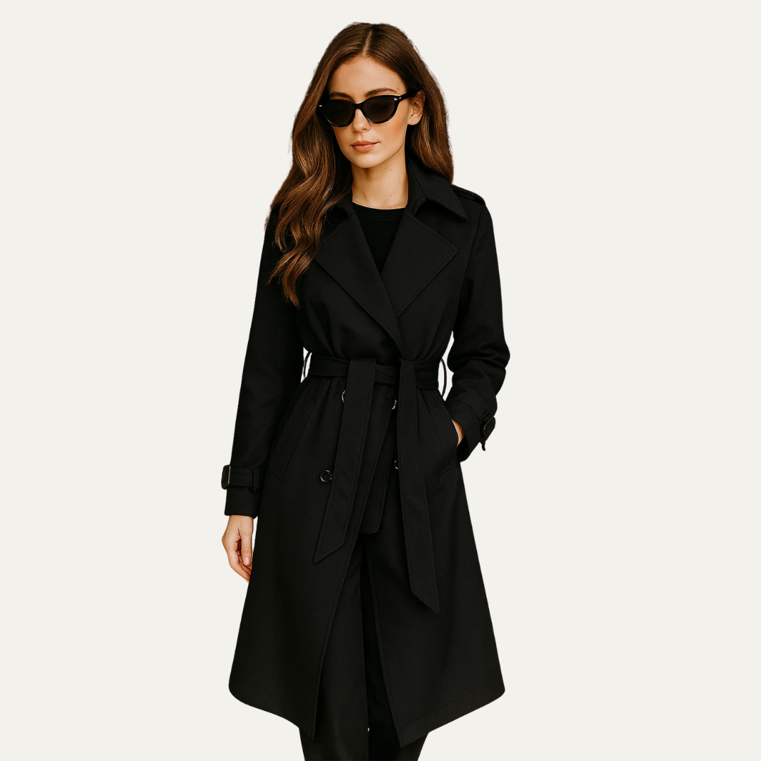 VogeLuxe | Women’s Classic Double-Breasted Trench Coat 5