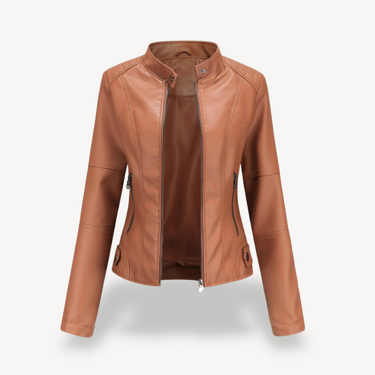 VogeLuxe | Women’s Classic Leather Biker Jacket 0