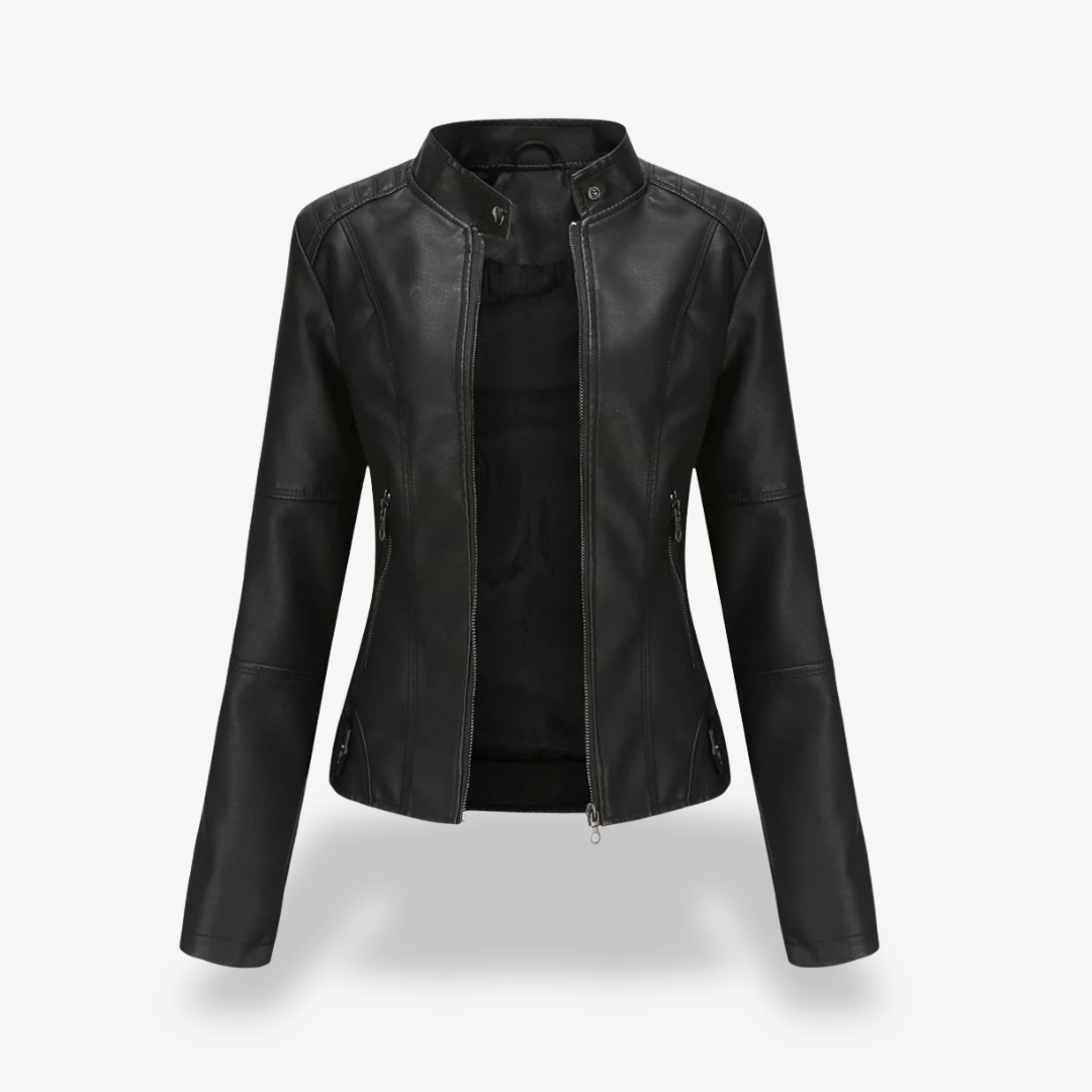 VogeLuxe | Women’s Classic Leather Biker Jacket 5