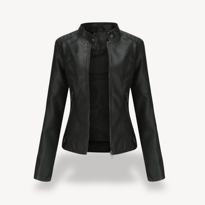VogeLuxe | Women’s Classic Leather Biker Jacket 5