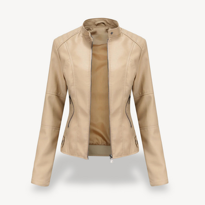 VogeLuxe | Women’s Classic Leather Biker Jacket 6