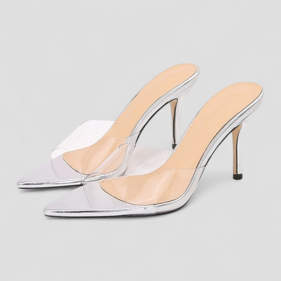 VogeLuxe | Women’s Clear Stiletto Mules 0