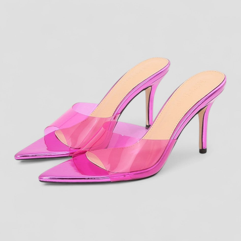 VogeLuxe | Women’s Clear Stiletto Mules 2