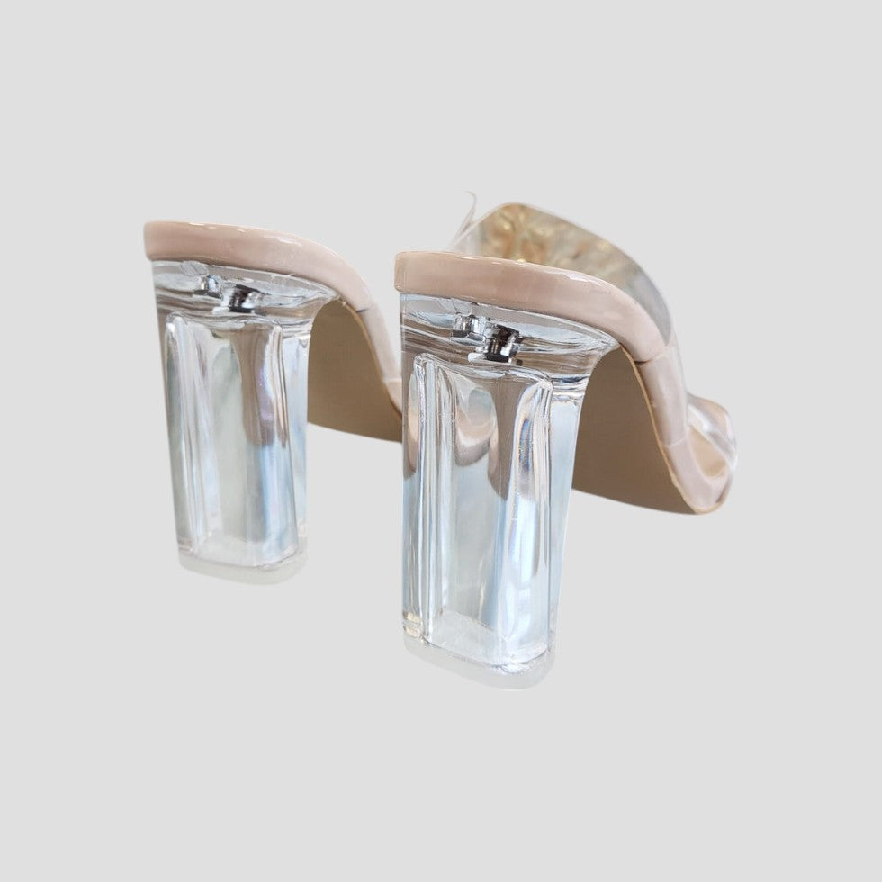 VogeLuxe | Women’s Clear Strap Block Heel Sandals 1