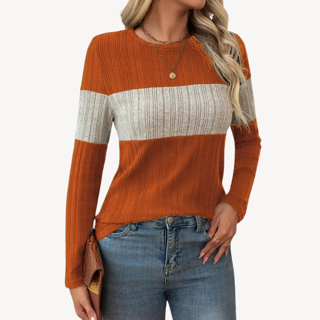 VogeLuxe | Women’s Color Block Long Sleeve 2