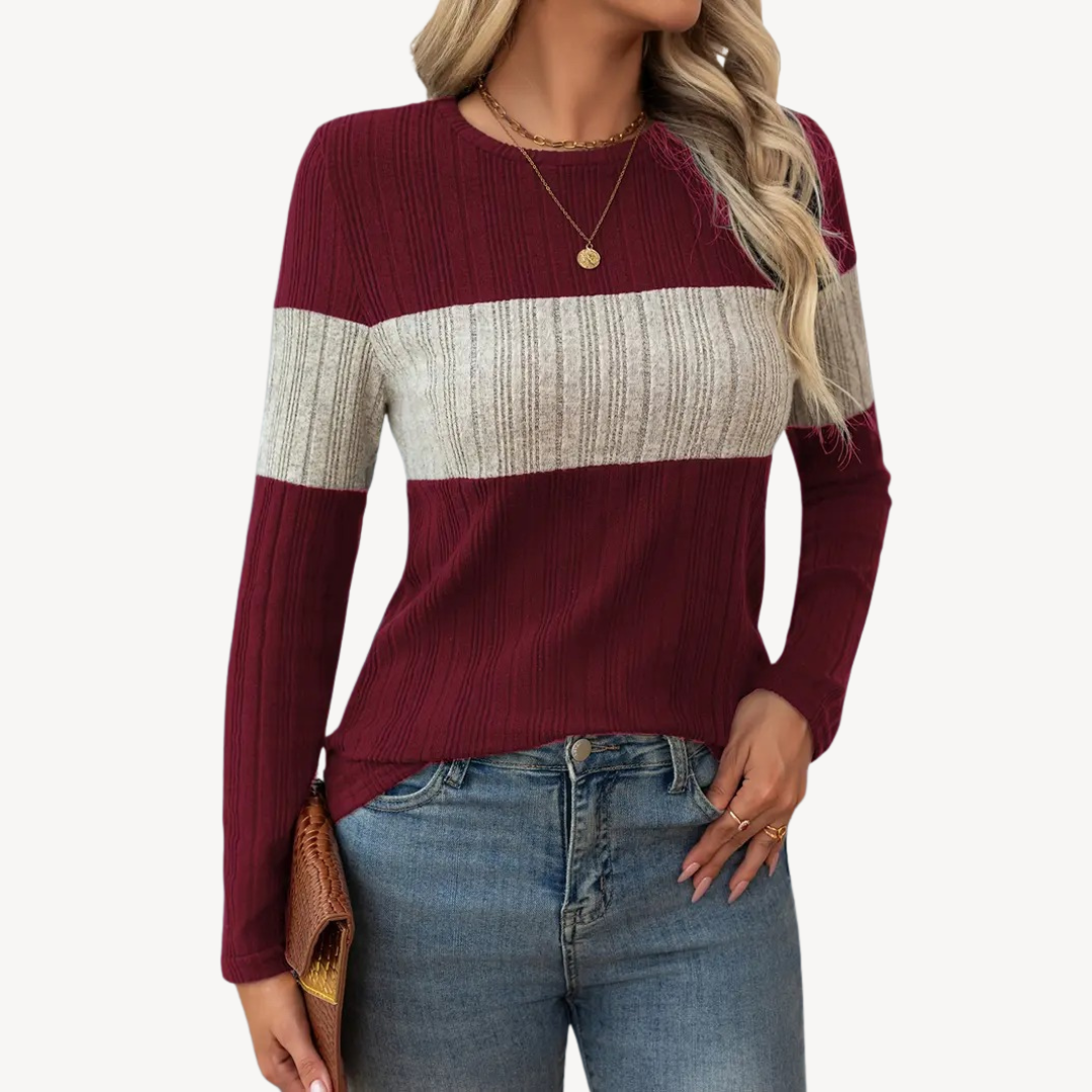 VogeLuxe | Women’s Color Block Long Sleeve 3