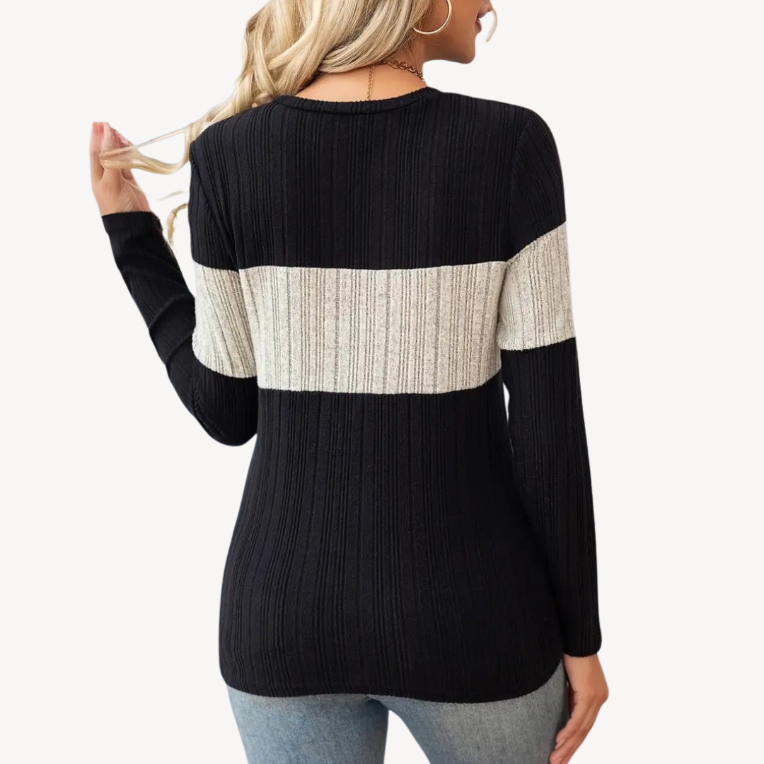 VogeLuxe | Women’s Color Block Long Sleeve 4