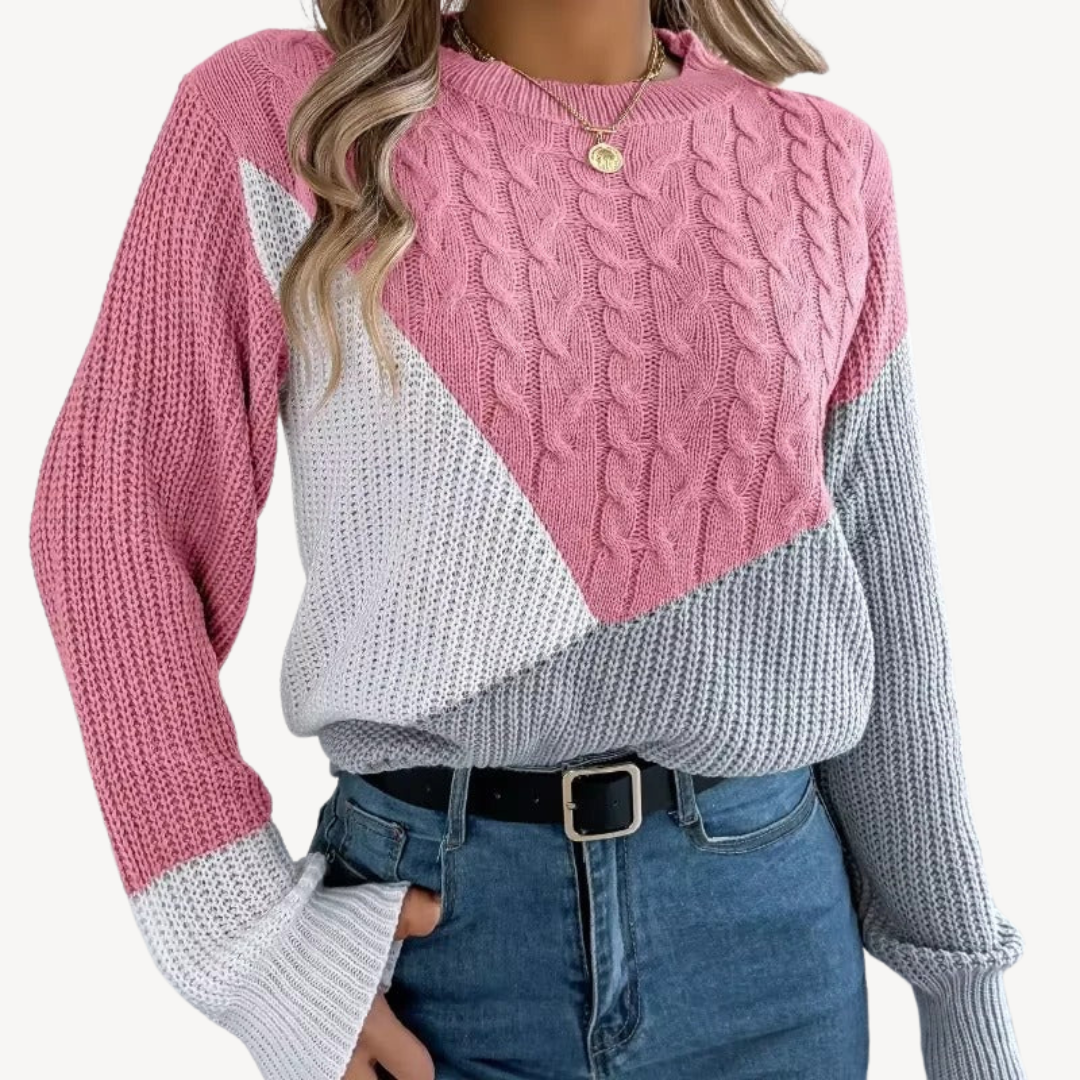 VogeLuxe | Women’s Colorful Patchwork Sweater 2
