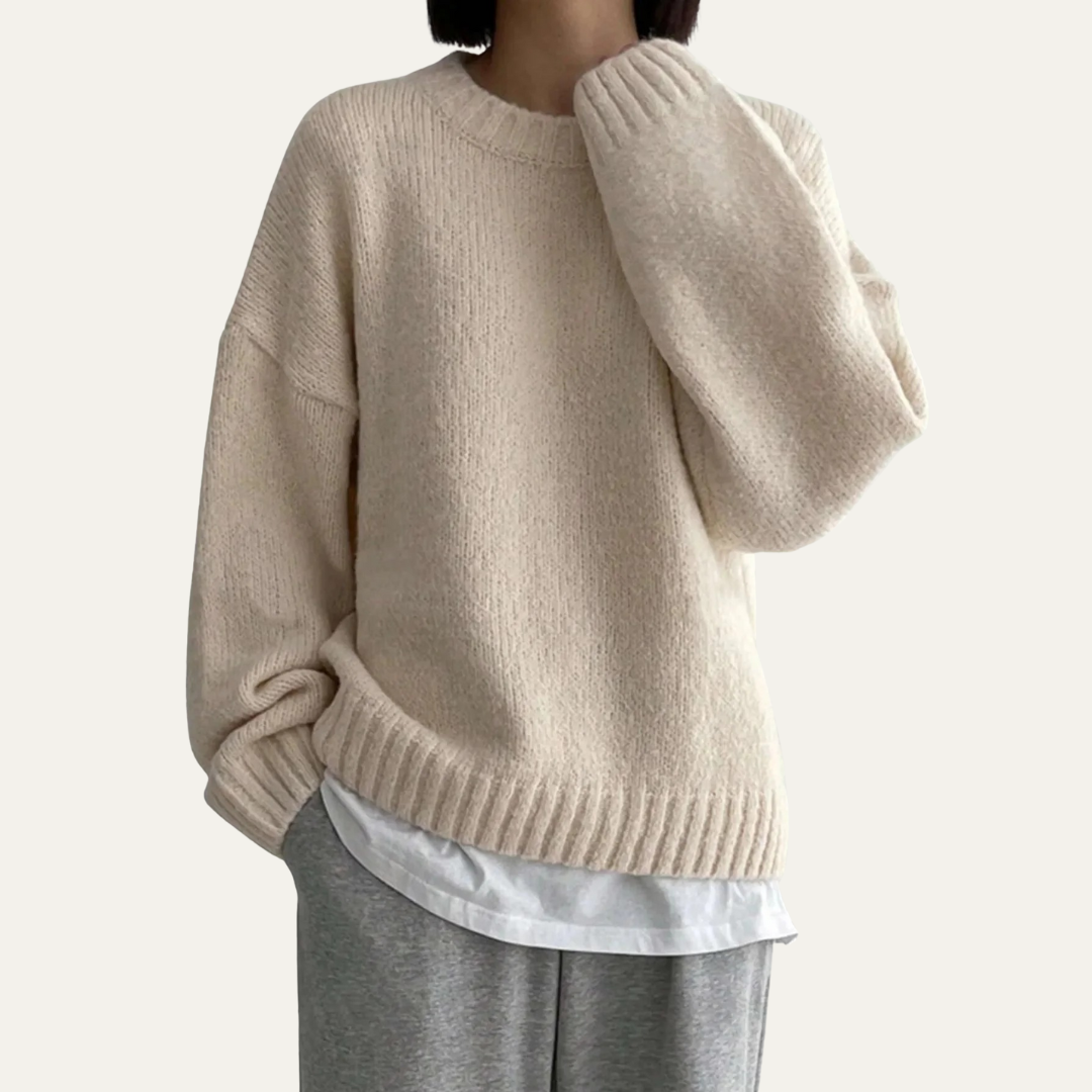 VogeLuxe | Women’s Comfortable Crew-Neck Knit Sweater 1