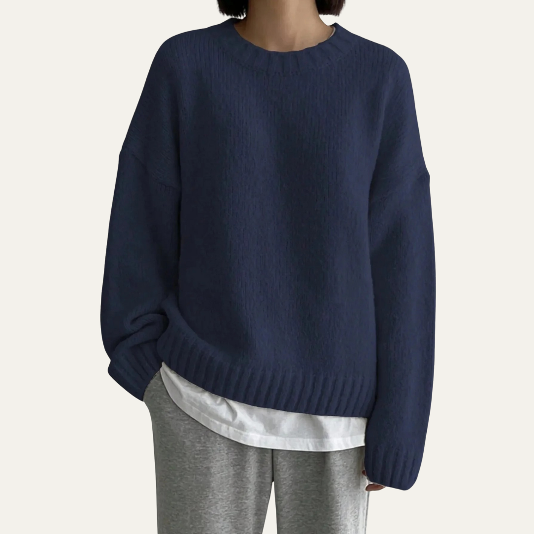 VogeLuxe | Women’s Comfortable Crew-Neck Knit Sweater 2
