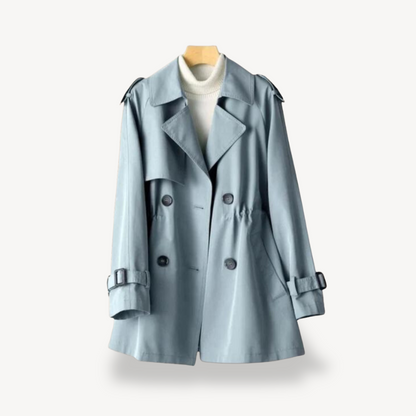 VogeLuxe | Women’s Cotton Midi Trench Coat 3