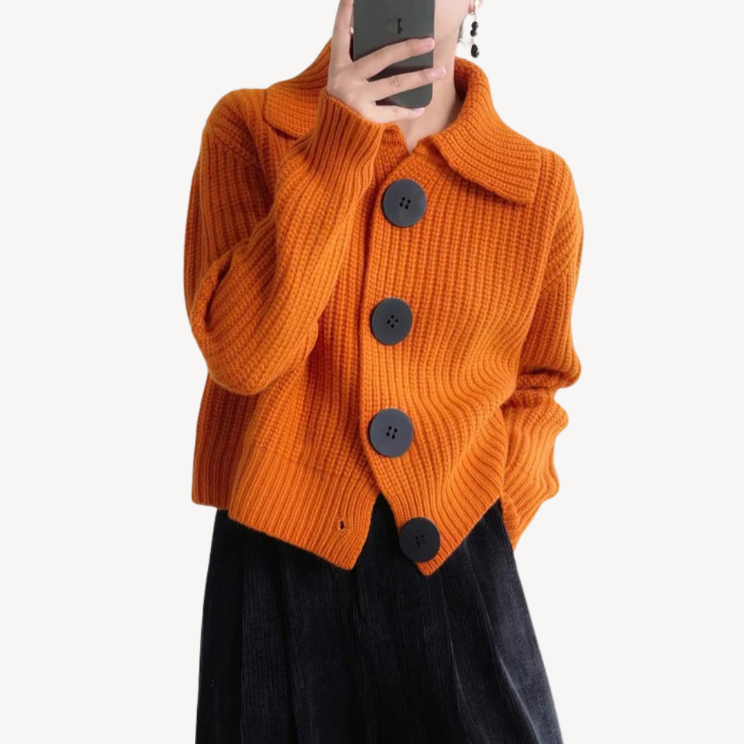 VogeLuxe | Women’s Cozy Big Button Cardigan 0