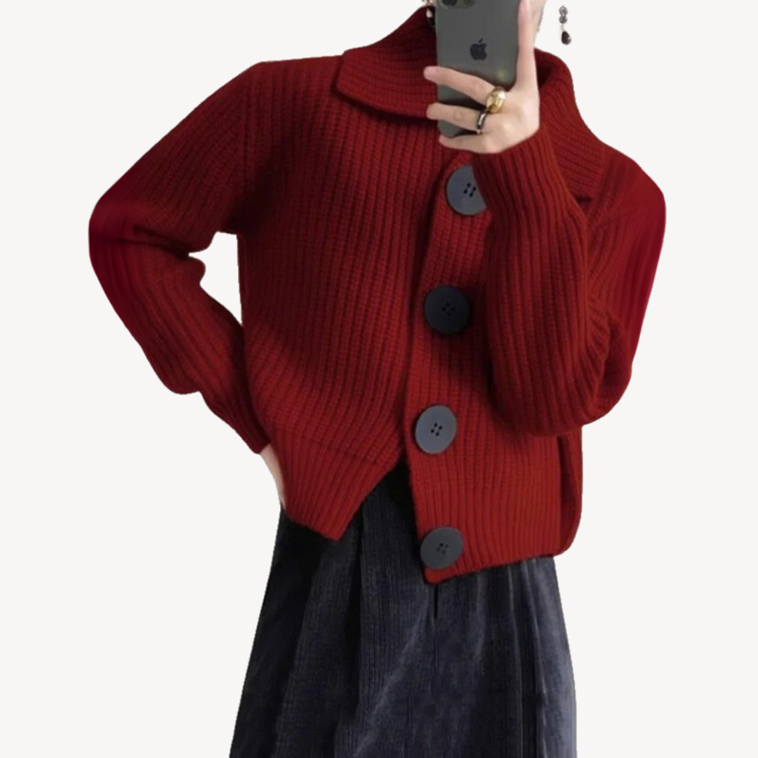 VogeLuxe | Women’s Cozy Big Button Cardigan 1