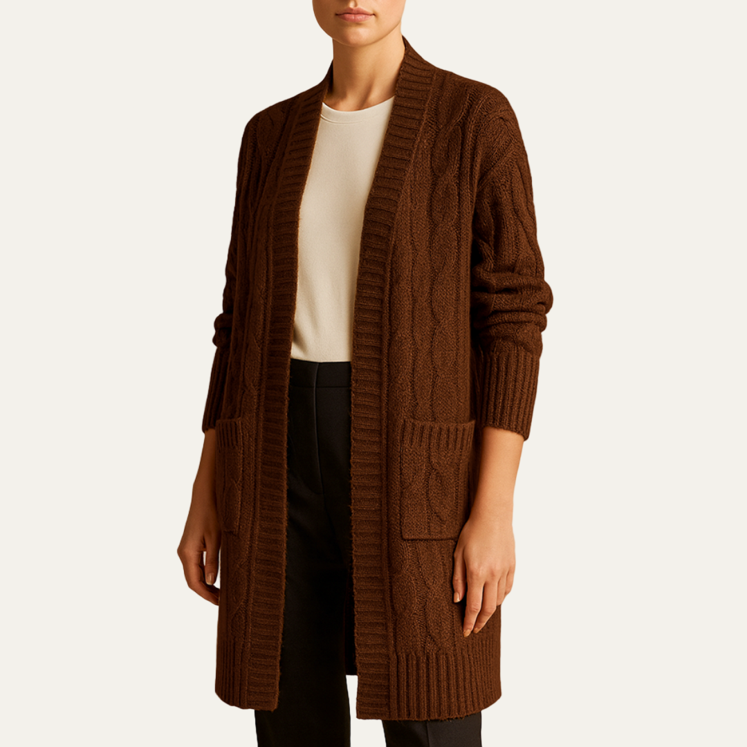 VogeLuxe | Women’s Cozy Cable Knit Longline Cardigan 0