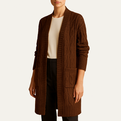 VogeLuxe | Women’s Cozy Cable Knit Longline Cardigan 0