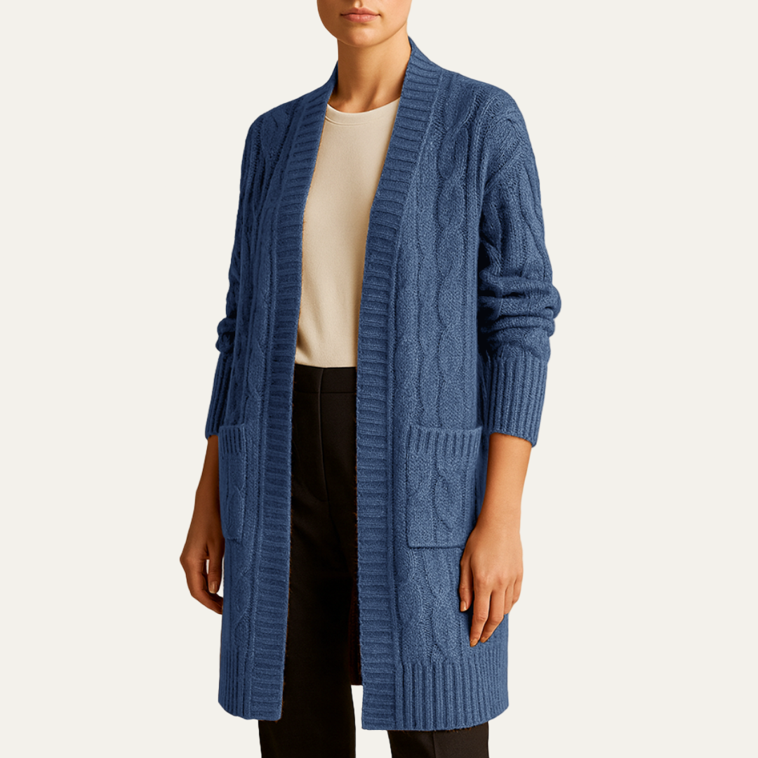 VogeLuxe | Women’s Cozy Cable Knit Longline Cardigan 10
