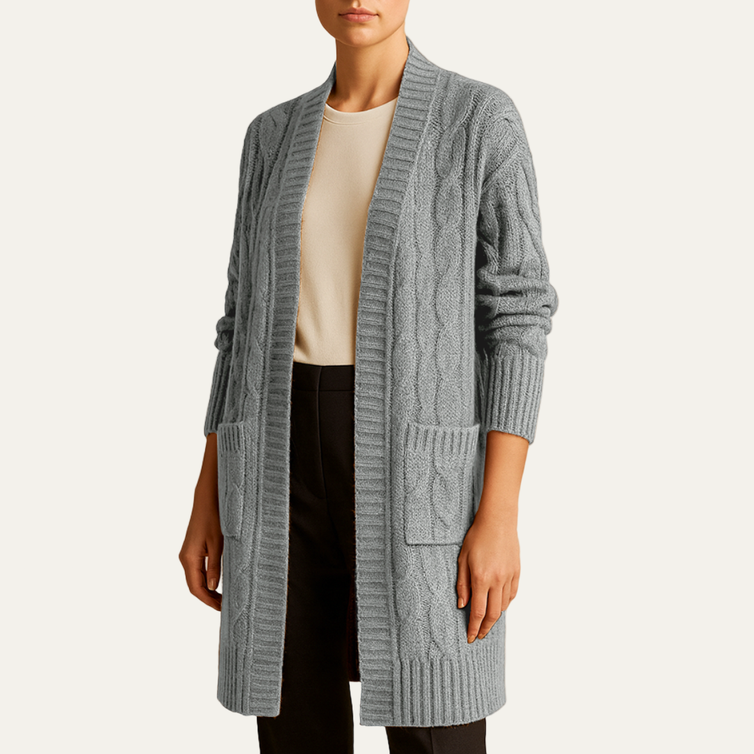 VogeLuxe | Women’s Cozy Cable Knit Longline Cardigan 4