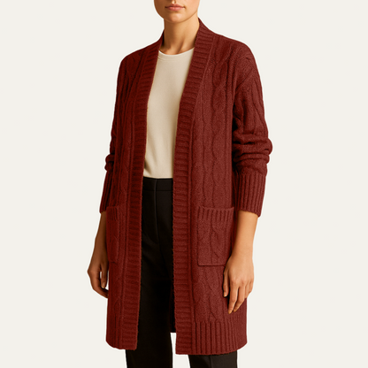 VogeLuxe | Women’s Cozy Cable Knit Longline Cardigan 5