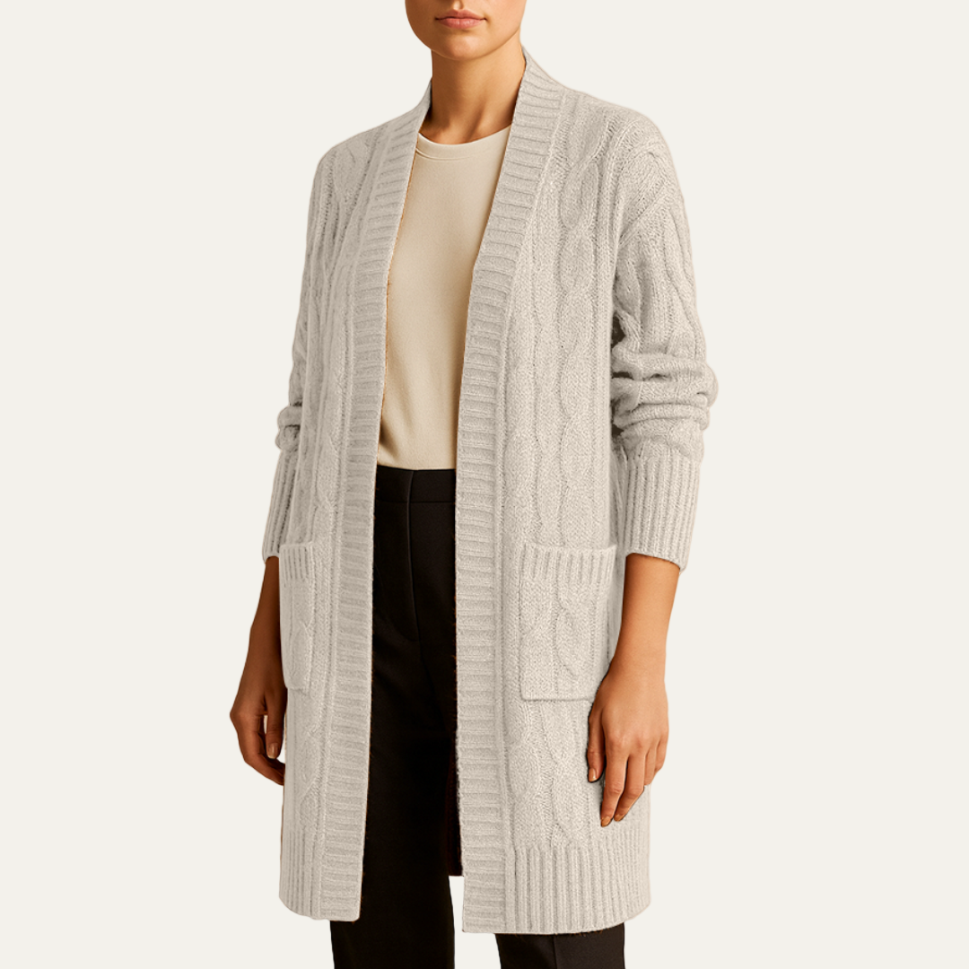 VogeLuxe | Women’s Cozy Cable Knit Longline Cardigan 6
