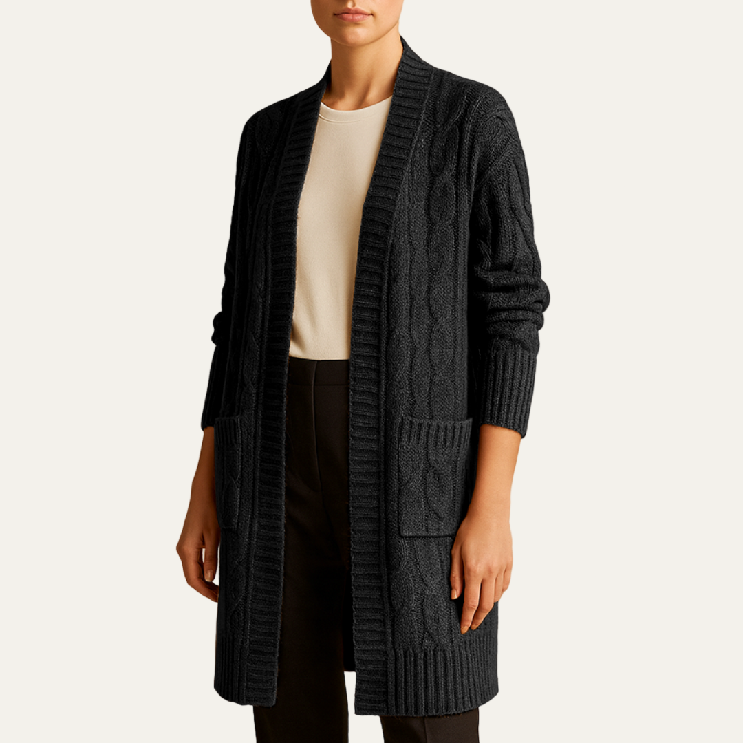 VogeLuxe | Women’s Cozy Cable Knit Longline Cardigan 7