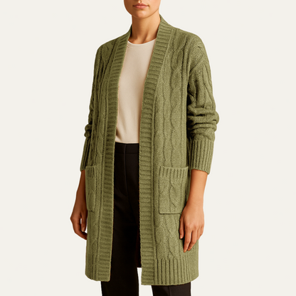 VogeLuxe | Women’s Cozy Cable Knit Longline Cardigan 8