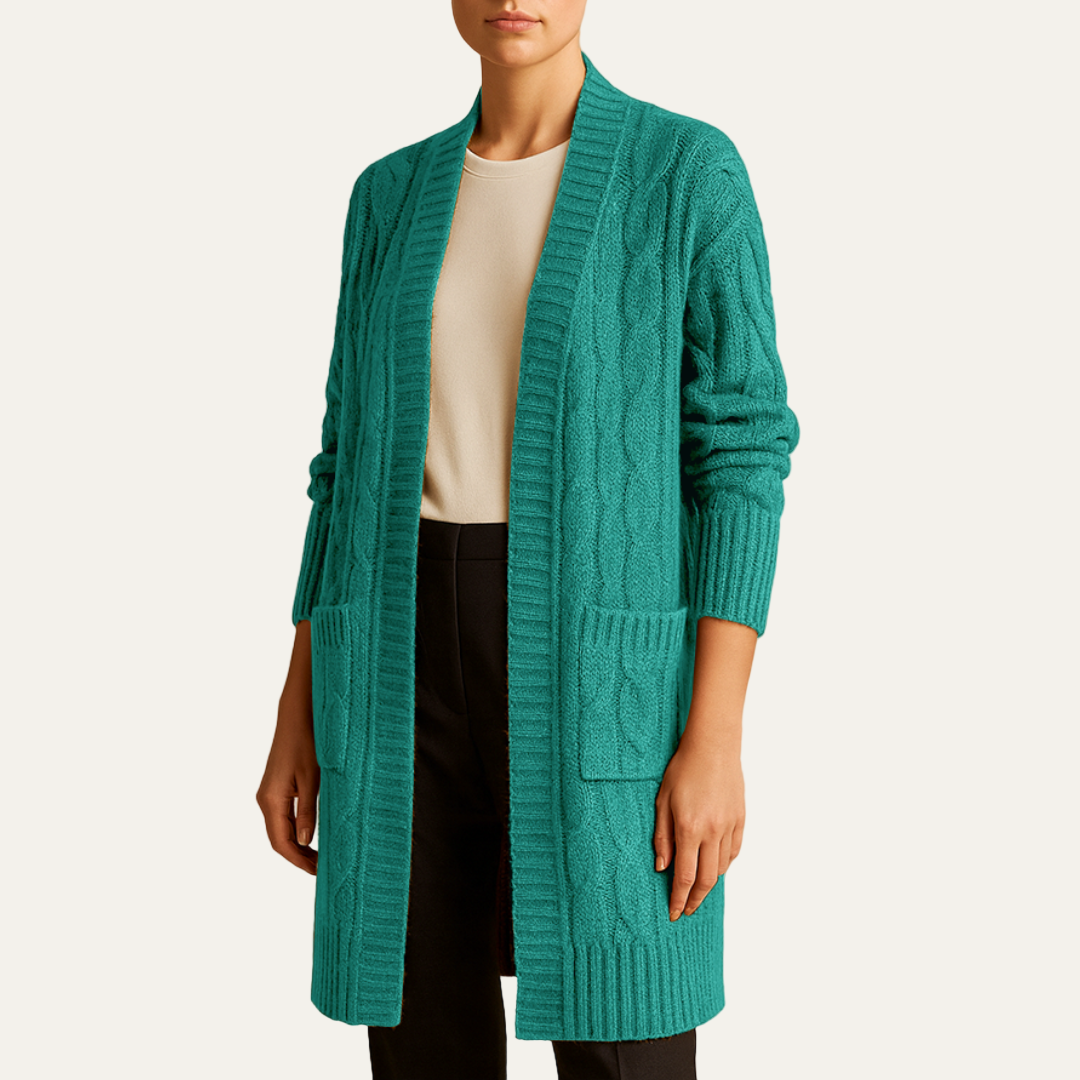 VogeLuxe | Women’s Cozy Cable Knit Longline Cardigan 9