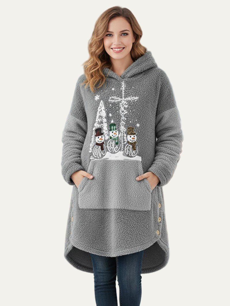 VogeLuxe | Women’s Cozy Christmas Sherpa Hoodie Blanket 0