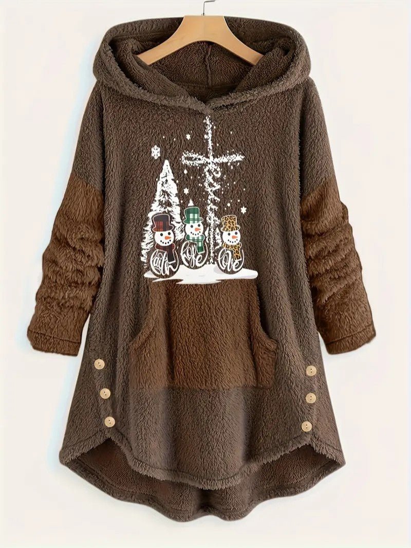 VogeLuxe | Women’s Cozy Christmas Sherpa Hoodie Blanket 3