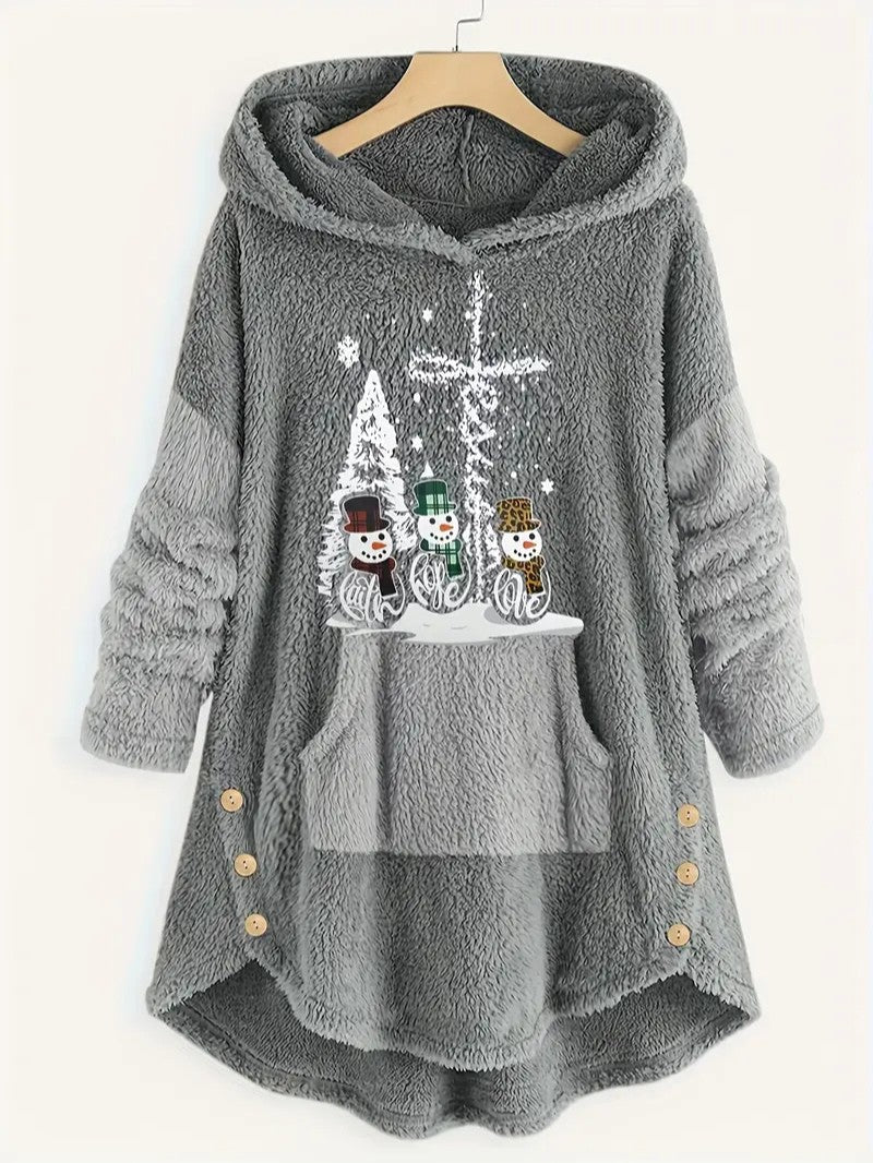 VogeLuxe | Women’s Cozy Christmas Sherpa Hoodie Blanket 5