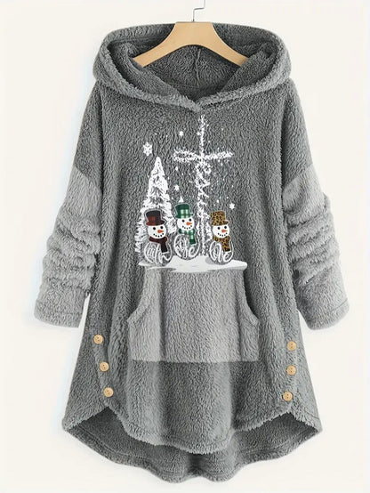 VogeLuxe | Women’s Cozy Christmas Sherpa Hoodie Blanket 5