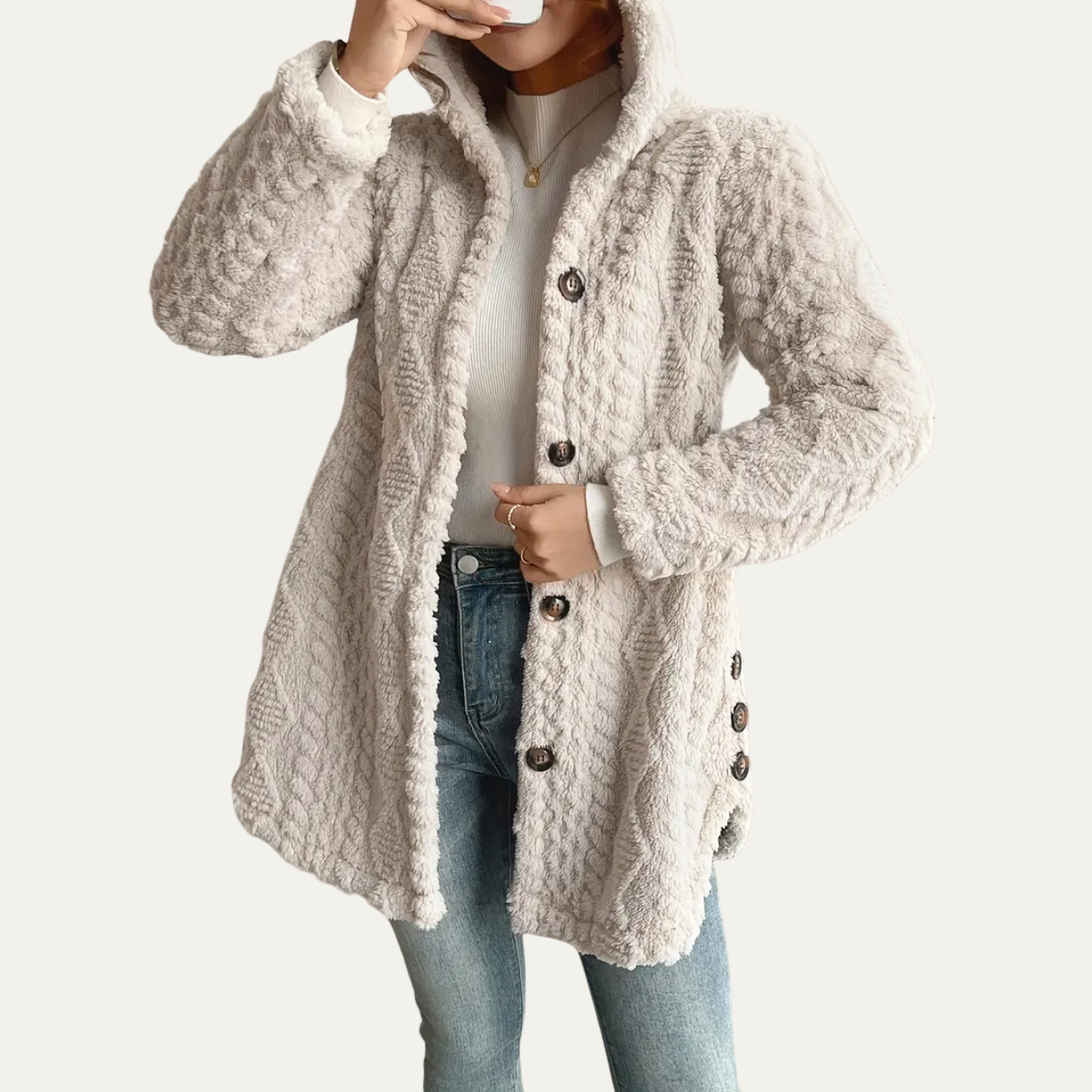 VogeLuxe | Women’s Cozy Hooded Teddy Jacket 3