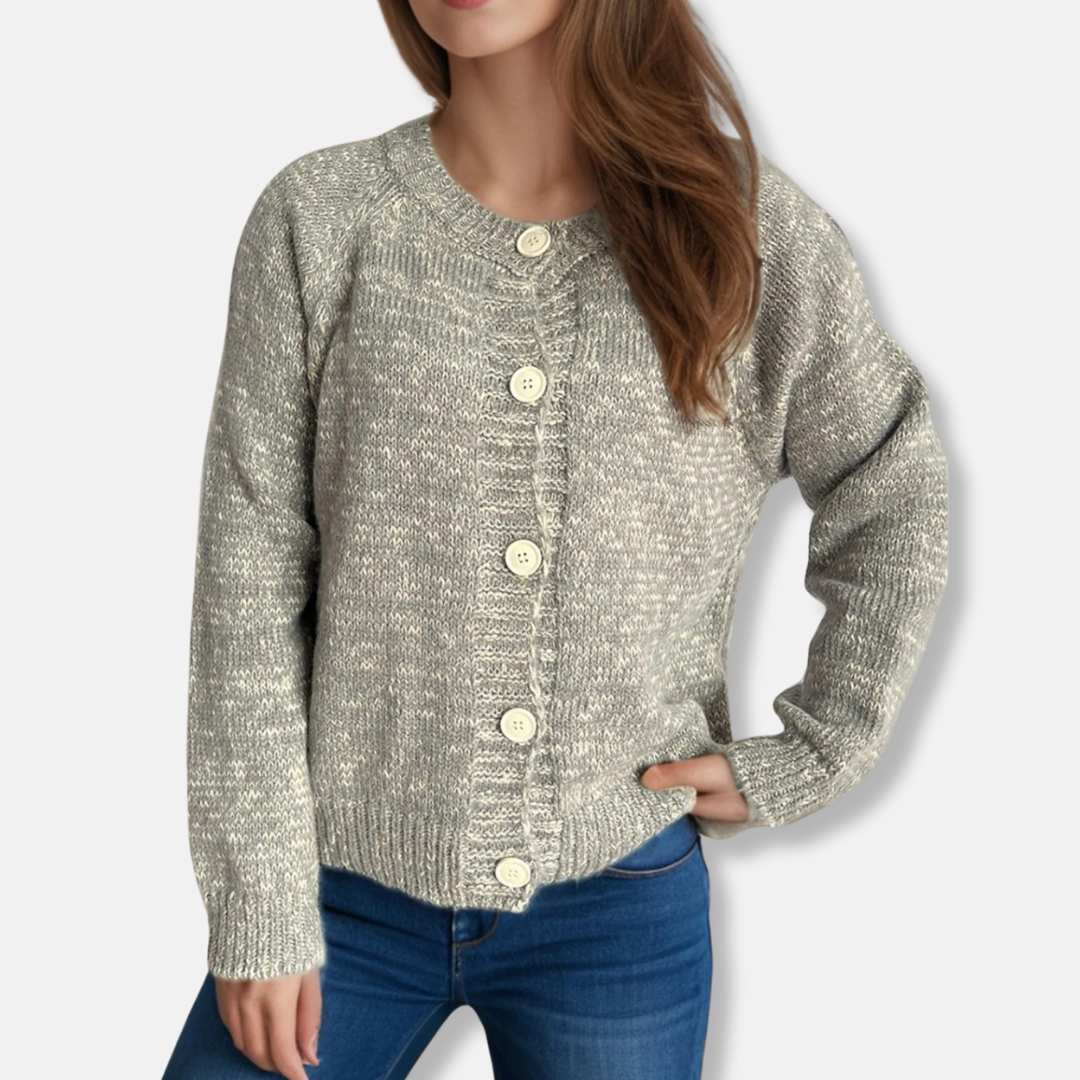 VogeLuxe | Women's Cropped Button-Up Cardigan 2