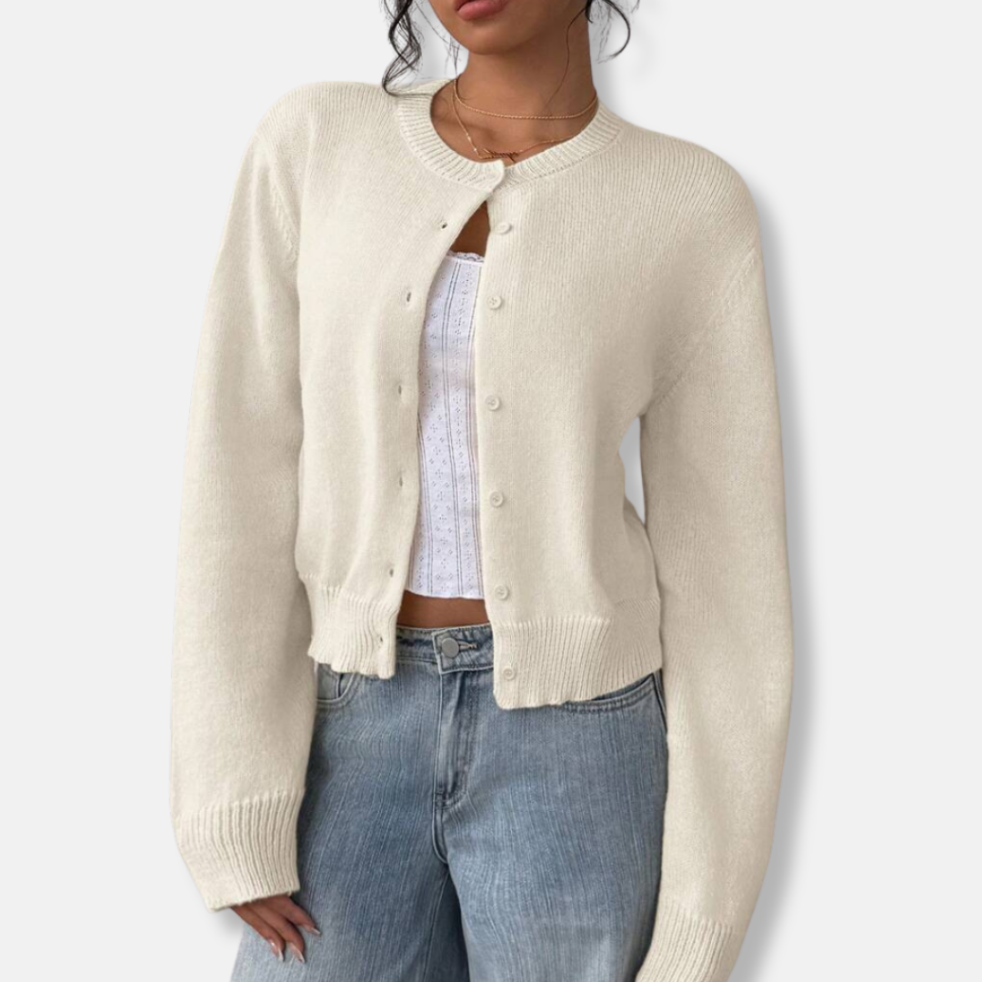 VogeLuxe | Women’s Cropped Crew-Neck Cardigan 2