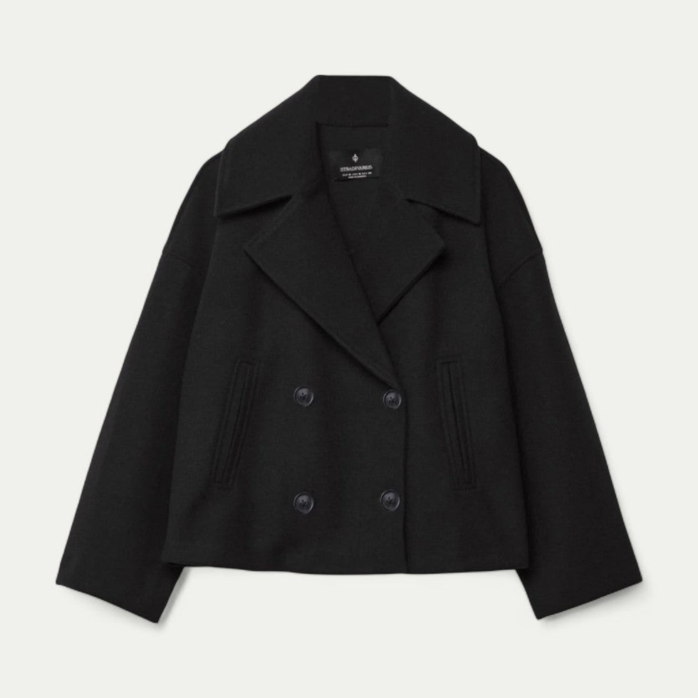 VogeLuxe | Women’s Cropped Double-Breasted Peacoat 0