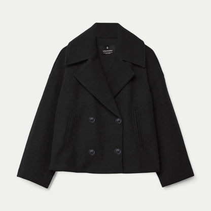 VogeLuxe | Women’s Cropped Double-Breasted Peacoat 0