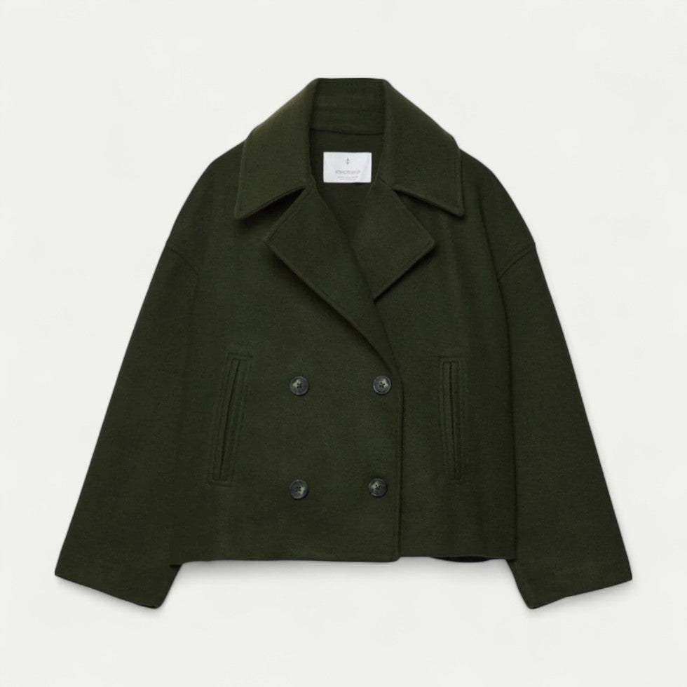 VogeLuxe | Women’s Cropped Double-Breasted Peacoat 1