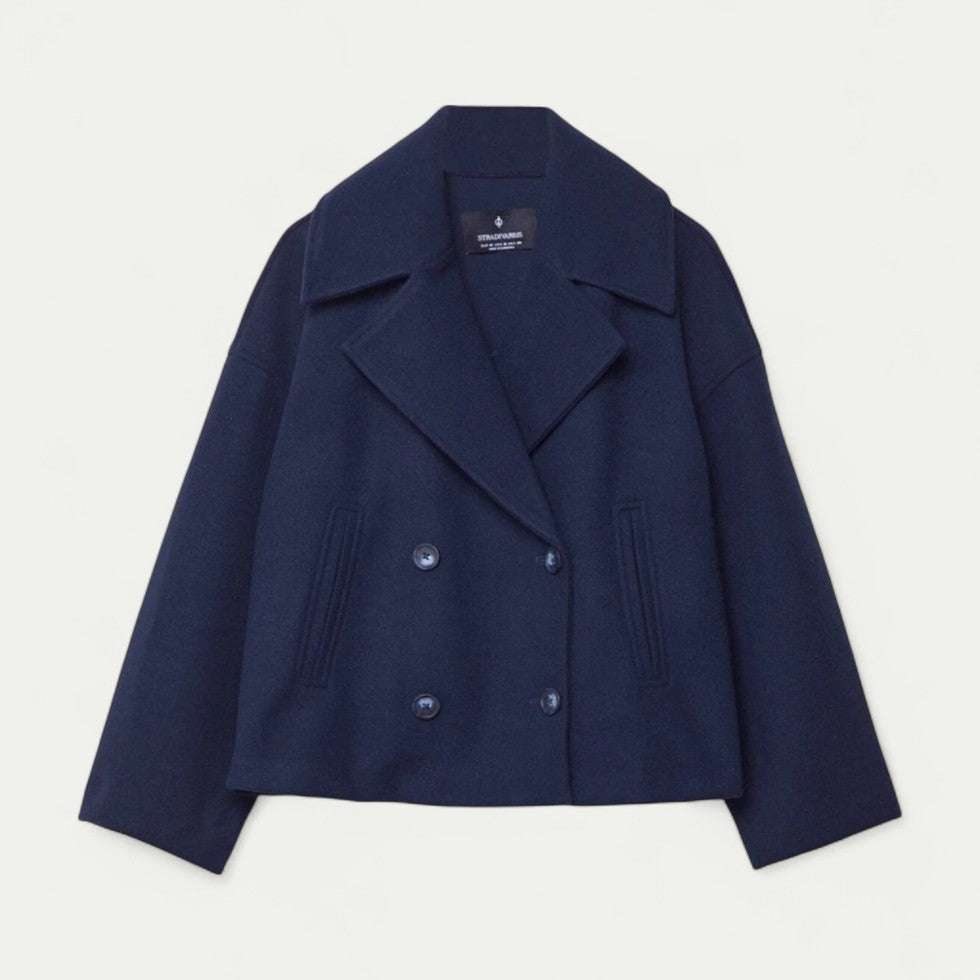 VogeLuxe | Women’s Cropped Double-Breasted Peacoat 2